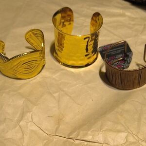 Bundle Of 3 Metal Cuff Bracelets